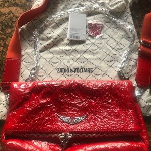 Genuine red leather bag